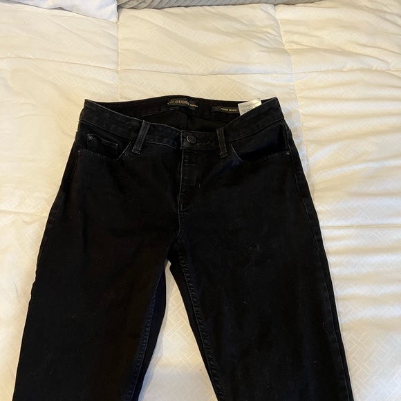 Guess “Power Skinny” Black Stretch Jeans Frayed ankle - Picture 7 of 7